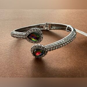 Charter Club Silver Bracelet with Multicolor Crystals